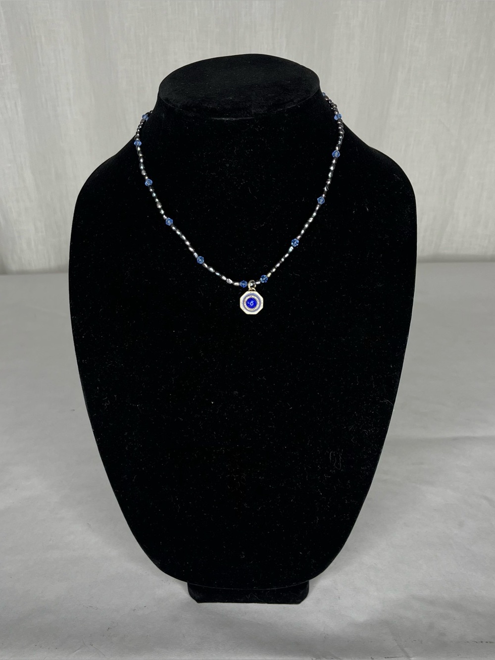 Blue beaded necklace